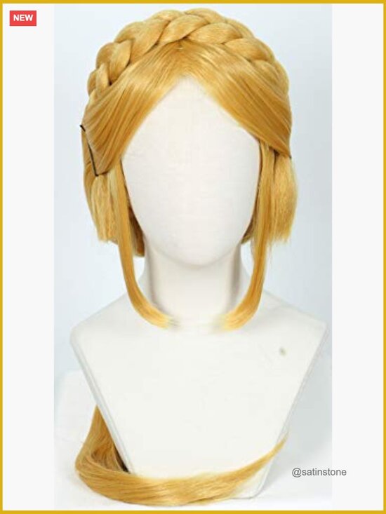 Long Blonde Wig Halloween Cosplay with 2 Elf Ears Heat Resistant main image 4